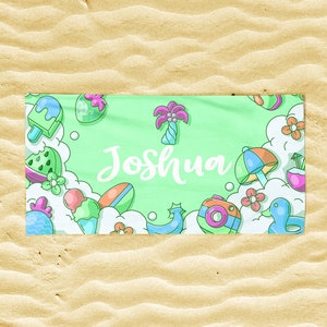 Personalized Kids Beach Towel: Summer Birthday Gift image 4