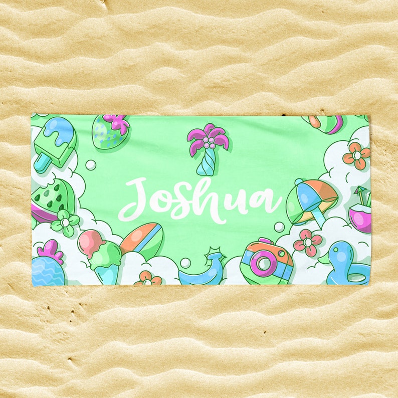 Personalized Kids Beach Towel: Summer Birthday Gift image 4