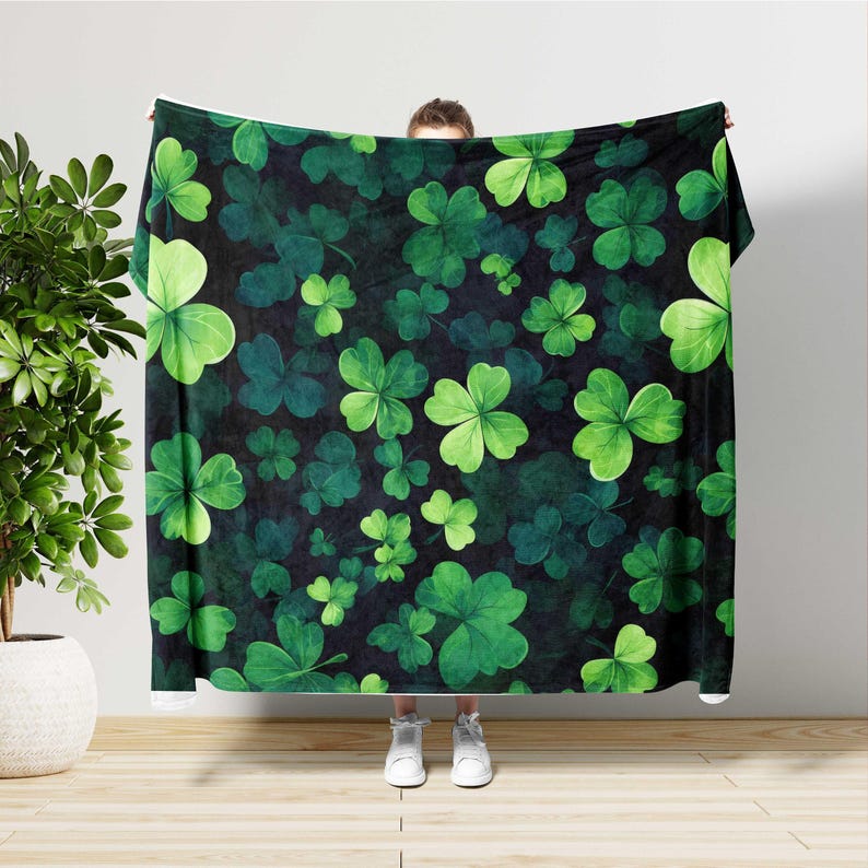 Clover Blanket, St Patrick's Day Home Decoration image 2