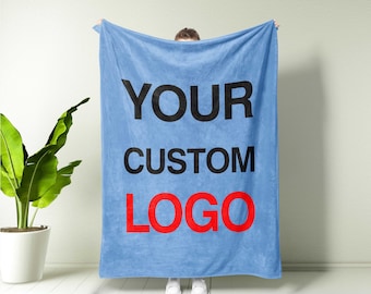 Custom Logo Blanket: Minky or Sherpa Throw, Corporate Gift