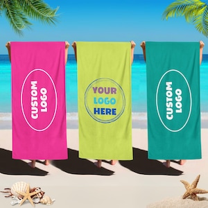 Beach Towel With Your Logo,Best Holiday Gifts,Business Logo,Thank You Gift,Beauty Logo,Appreciation Gift For Employees Boss,Custom Logo Gift