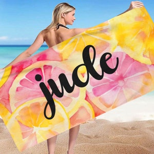 Benutzerdefinierte Name Strandtuch, Personalisieren Strandtuch, personalisierte Strandtuch, Erwachsene / Kinder Strandtuch