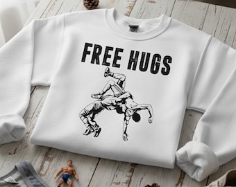 Free Hugs Wrestling-sweater: sarcastisch introvert cadeau
