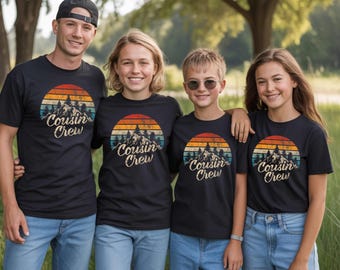 Retro Cousin Crew Shirt:Matching Family Mountain Tee