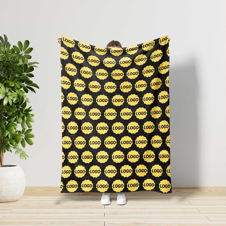 Custom Blanket With Your Logo,Fathers Day Gift,Home Decor,Gift For Coworkers,Appreciation Gift,Office Decor,Real Estate Gift,Corporate Gift image 4