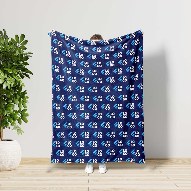 Custom Blanket With Your Logo,Fathers Day Gift,Home Decor,Gift For Coworkers,Appreciation Gift,Office Decor,Real Estate Gift,Corporate Gift image 6