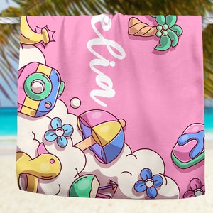 Personalized Kids Beach Towel: Summer Birthday Gift image 5