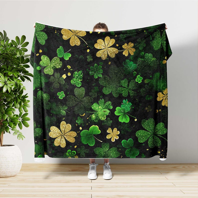 Shamrock Blanket, St. Patricks Day Gift image 2