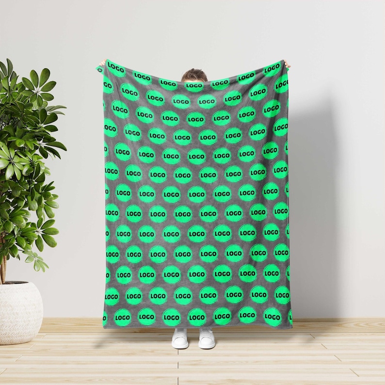 Custom Blanket With Your Logo,Fathers Day Gift,Home Decor,Gift For Coworkers,Appreciation Gift,Office Decor,Real Estate Gift,Corporate Gift image 1