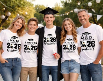 Custom Photo 2026 Graduate Shirt, Proud Family Graduation Gift