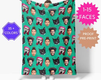Lustiges Gesicht Decke, Vatertagsgeschenk Papa, individuelle Teen Geburtstagsgeschenk, Herbst Winter Bild Decke, einzigartige Urlaub Weihnachtsgeschenk Familie
