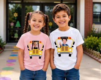 Personalized School Bus Photo Shirt:Back To School Gift