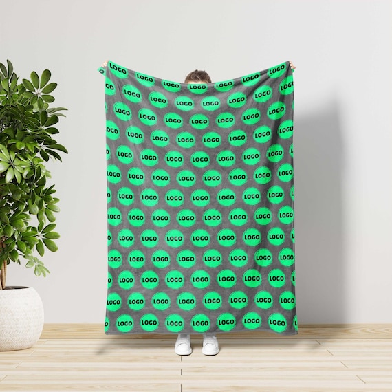 Custom Blanket With Your Logo, Home Decor, Gift For Coworkers, Appreciation Gift, Office Decor, Real Estate Gift, Corporate Gift