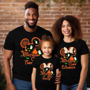 Disney Birthday Shirts For Halloween Season, Fall Birthday Party Shirt, Custom Minnie Mickey Birthday Tee, Halloween Birthday Crew Tshirts