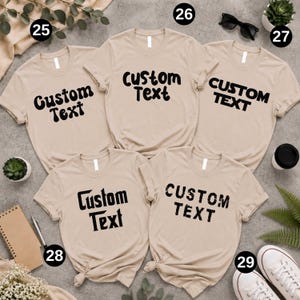 Personalized Text Tees, Custom Graphic Tee for Groups