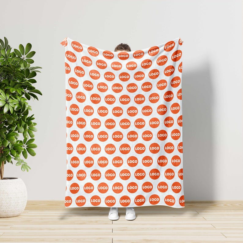 Custom Blanket With Your Logo,Fathers Day Gift,Home Decor,Gift For Coworkers,Appreciation Gift,Office Decor,Real Estate Gift,Corporate Gift image 3