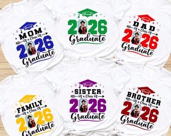 Graduation 2026 T-Shirts, Personalized Photo Grad Gift
