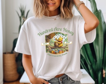 Comfort Colors Winnie the Pooh Camiseta de miel Hundred Acre Woods, camisa de oso Disney Pooh, camisa de Disney Land