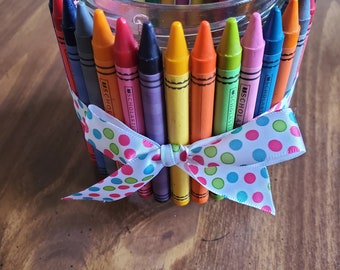 Crayon Jar Pencil Holder  | Recycled | Teacher Gift | Eco Friendly | Teacher Appreciation Gift | End of the Year | Art Teacher Gift