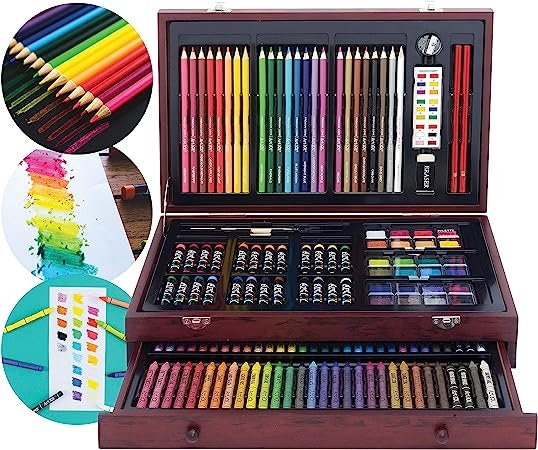 Art Supplies, 240-Piece Drawing Art Kit, Gifts for Girls Boys Teens, Art Set  Crafts Case with Double Sided Trifold Easel, Includes Sketch Pads, Oil  Pastels, Crayons, Colored Pencils (Pink)