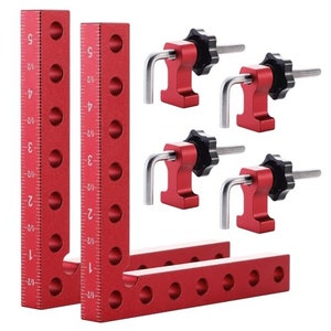 90 Degrees Corner Clamps 5.5&#39;&#39; x 5.5&#39;&#39;, 2PCS Aluminum Positioning Squares for Woodwork, Picture Framing, Cabinet. Perfect for woodworking!