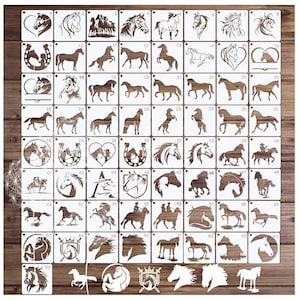 Reusable 3-Inch Horse Stencil for Wood, Wall, Card, Rock, Signs, Coasters, Canvas, and Home Decor – Perfect for Crafts & DIY Projects.