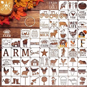 65 Animal Stencils: Craft Paint on Wood, Wall, Card, Rock. Farm Decor.