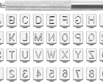 Leathercraft Metal Stamp Set: 36Pcs Alphabet & Number (6mm)