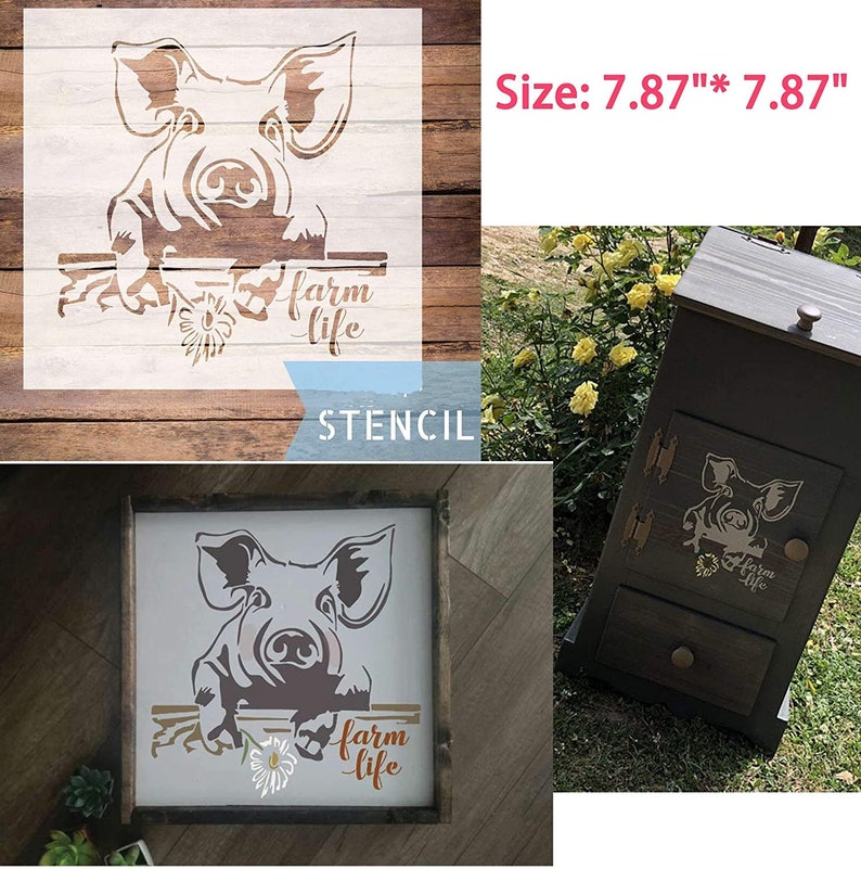 Farmhouse Stencils Farm Theme Reusable Stencils for Painting Etsy