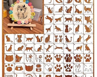 Cat Stencils (65 pc): Paw Print Reusable Templates for Crafts