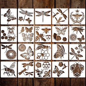 Reusable Spring & Summer Insects DIY Stencils for Painting, Crafting Projects - 20Pcs
