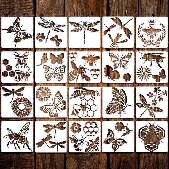 20PCS Wood Burning Stencils Stencils For Painting Flower Stencils For  Painting