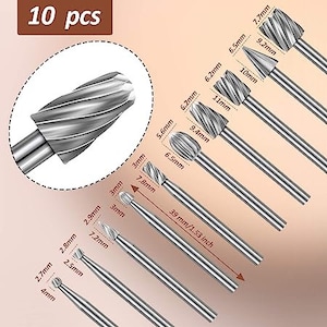 15-Piece Wood Carving and Engraving Drill Bit Set with Engraving Accessories and HSS Carbide Wood Milling Burrs for DIY Wood Crafts