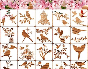 Bird Stencils: 20 Reusable Painting Templates for DIY Decor