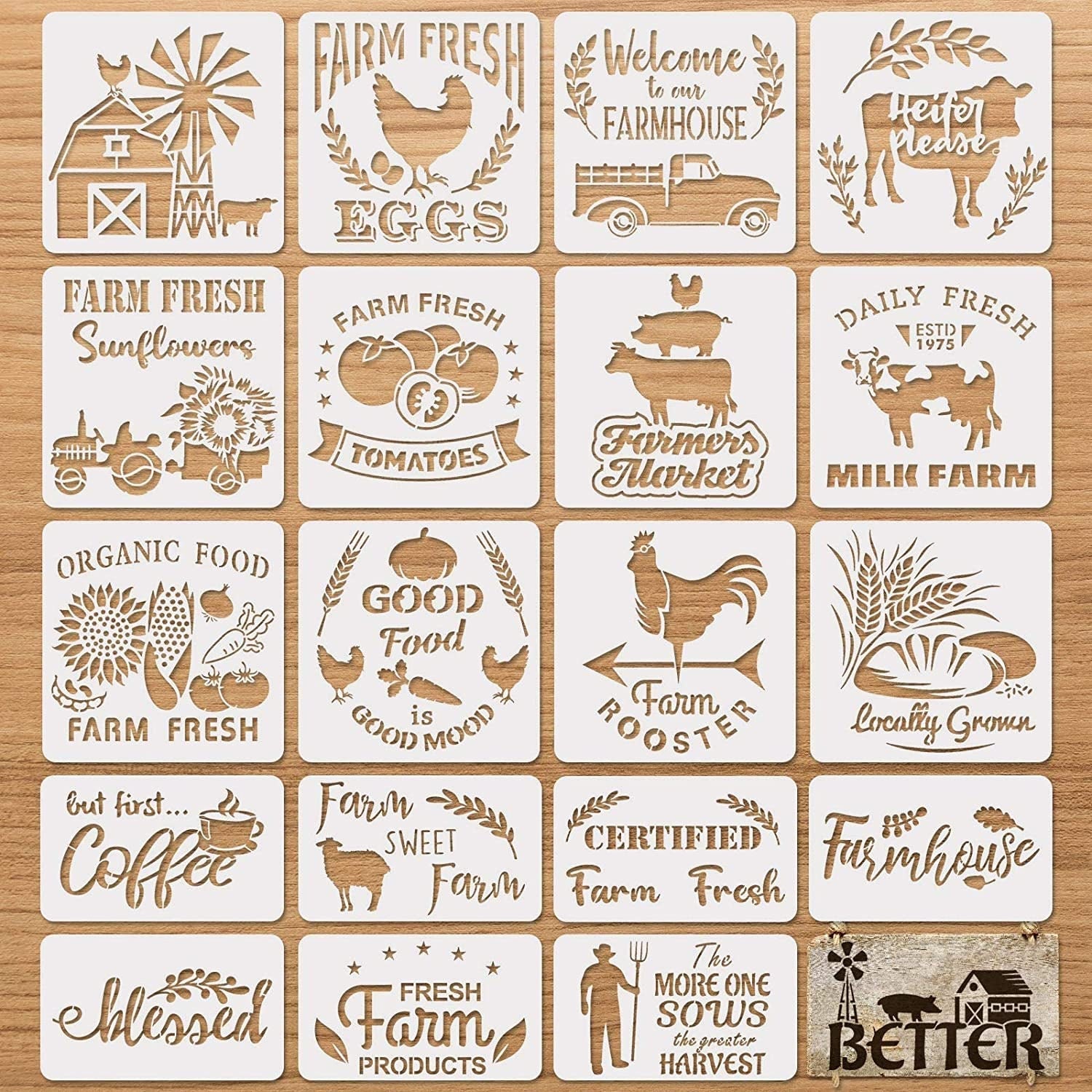 20pcs-reusable-farmhouse-painting-stencils-farm-theme-drawing-template-for-scrapbooking-drawing-tracing-diy-furniture-wall-decor-2-sizes-etsy
