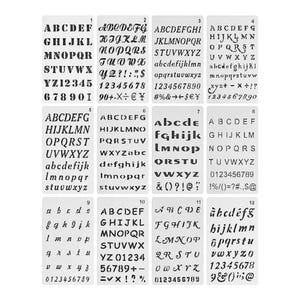 Letter Stencils 12 Pack: Alphabet, Number, Symbol Templates (4x7 Inch)