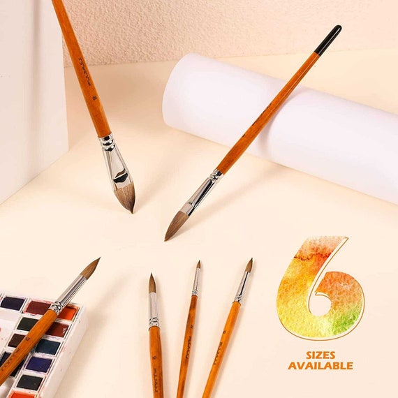 Artist Paint Brushes-Superior Sable Watercolour Brushes round Point Tip  Paint Br