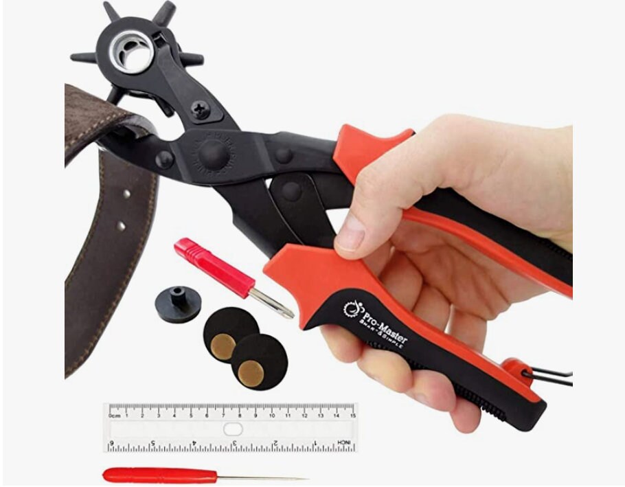 Leather Hole Punch Silent Leather Hand Pliers Leather Punch Tool For Belts,  Straps, Saddles, Fabric, Leather, Diy (4 Pins)