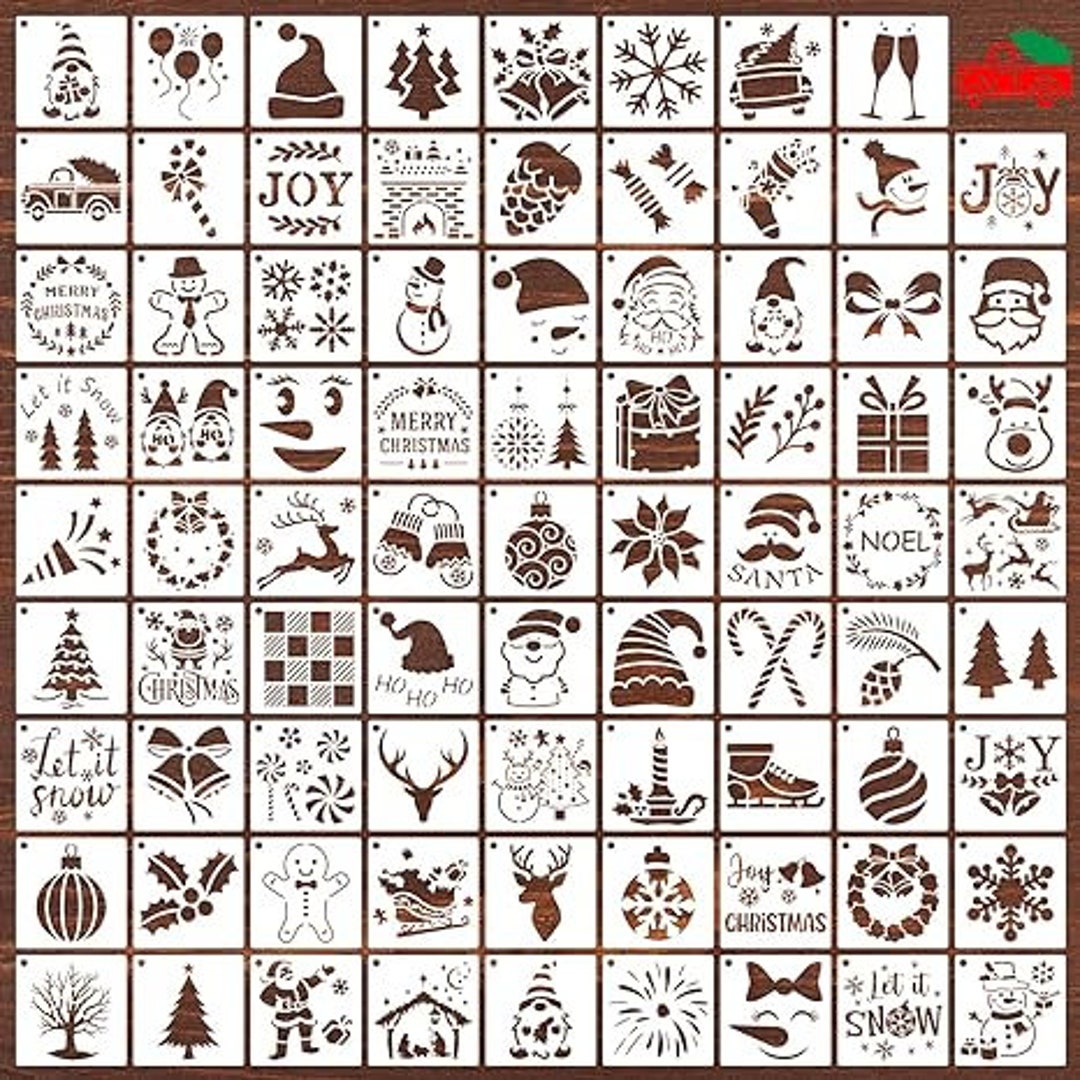 80 Christmas Stencils for Wood Paintingreusable Merry Christmas