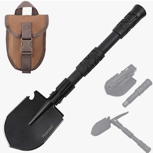 Folding Tactical Multi-Tool for Survival, Digging, Backpacking, Camping & Car Emergency/Army Trenching Tool with Pickaxe