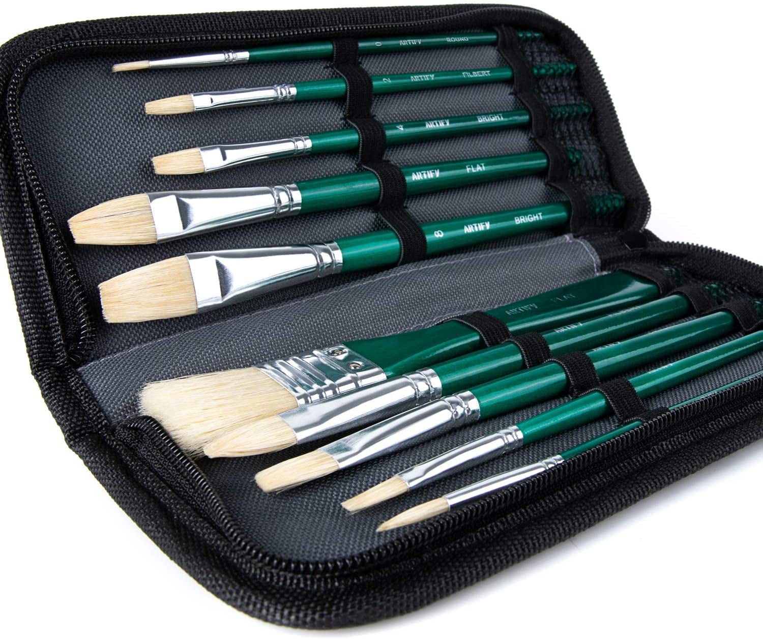Set of 6 Flat Paint Brushes Sizes 2, 4, 6, 8, 10, 12 Fine Bristle Hairs Watercolor  Brush Fine Quality Artist Painting Brush Set 