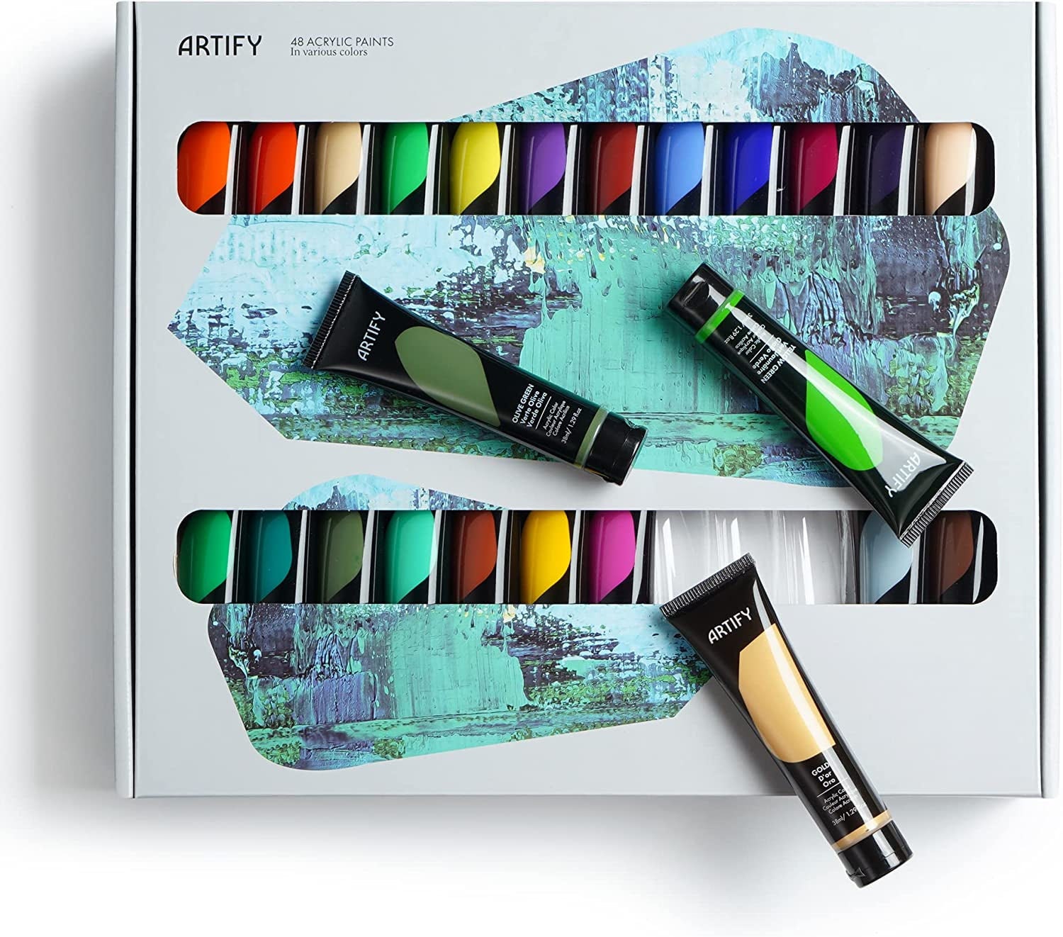 ARTIFY Premium Heavy Body Acrylic Paint Set — 48 Colors (1.29 oz