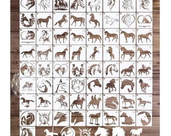 Reusable Horse Stencil: 3-Inch PET Craft Stencils for DIY Decor