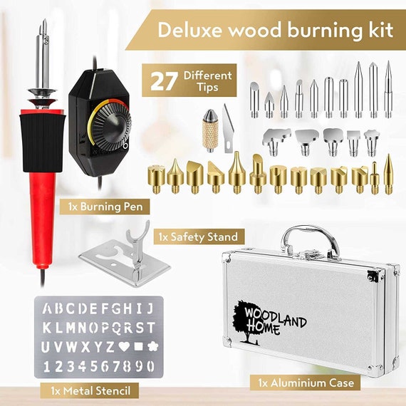 110V 30W Pyrography Wood Burning Kit Tool Adjustable Temperature