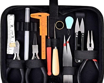 Jewelry Making Tools Kit with Zipper Storage Case for Jewelry Crafting and Jewelry Repair - 19Pcs
