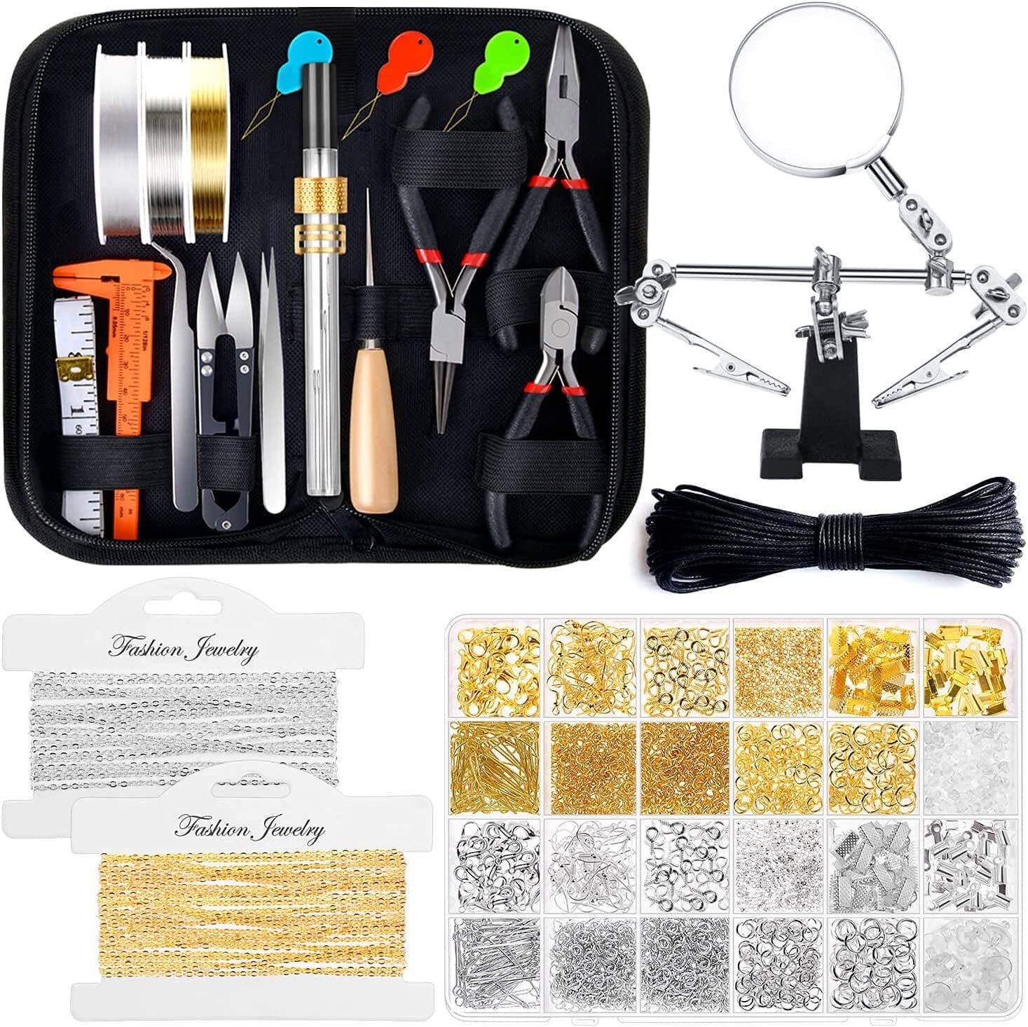 2020Pcs Jewelry Making Supplies Kit Earrings and Repair Tools Include  Jewelry Charms, Beads, Findings, Case and Beading Wire for Necklace Bracelet,  DIY Craft Gifts for Girls, Kids