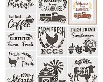 Farmhouse Stencils: DIY Painting, Scrapbooking, Decor - 10 Patterns