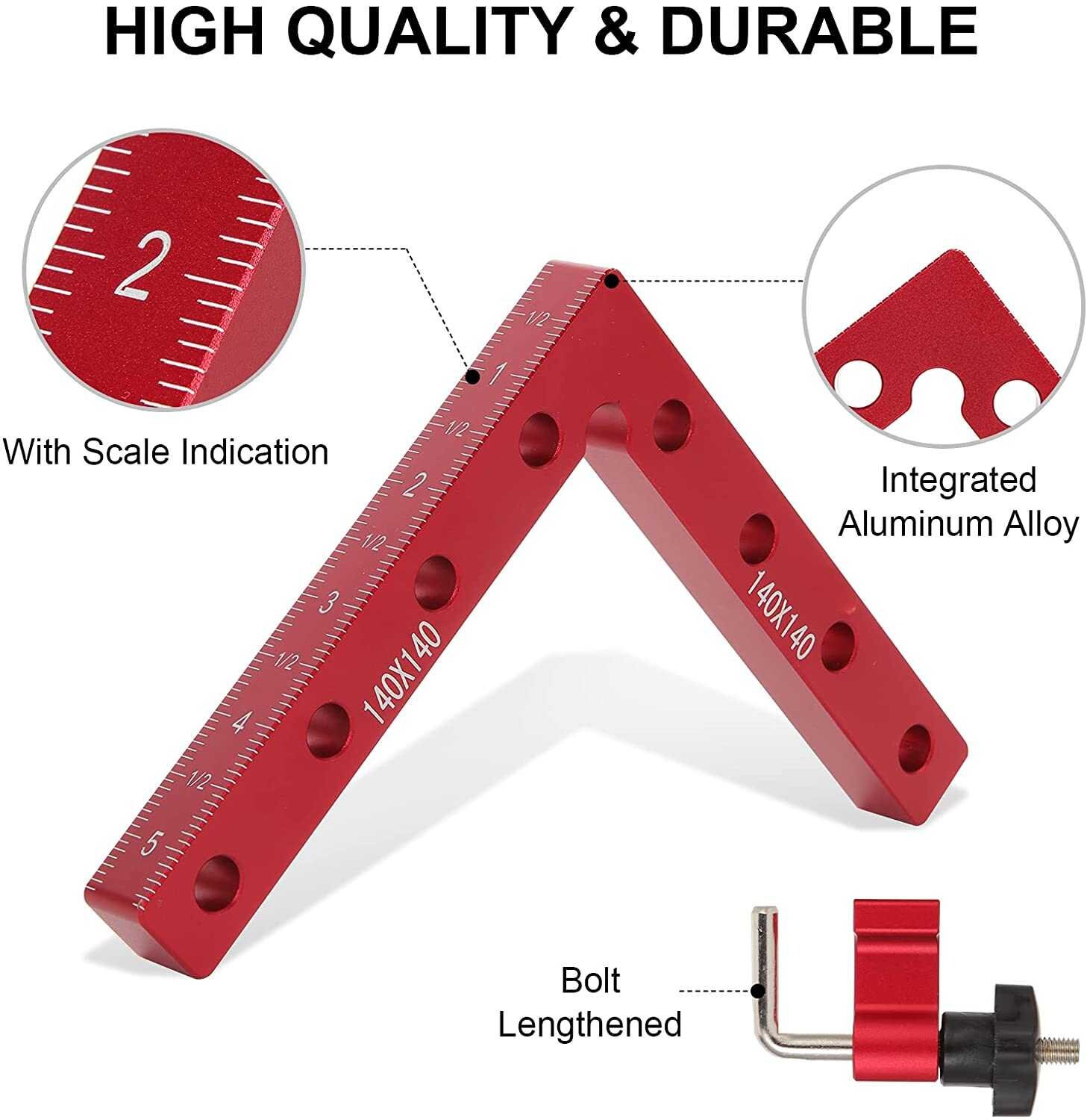 90 Degree Clamps for Woodworking Positioning Squares Right Angle Clamps 2  Pack, 5.5 X 5.5 /aluminum Alloy Cabinet Clamps Tools 