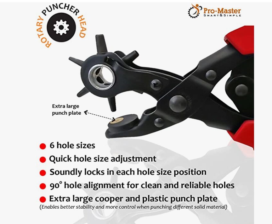 Professional Leather Hole Punch for Belts, Watch Bands, Saddles, Straps