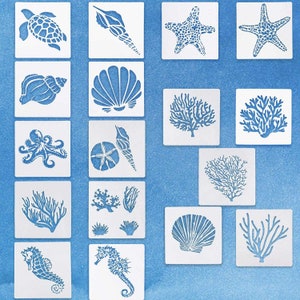 17pcs 'under the Sea' Creature Stencils Reusable Sea - Etsy